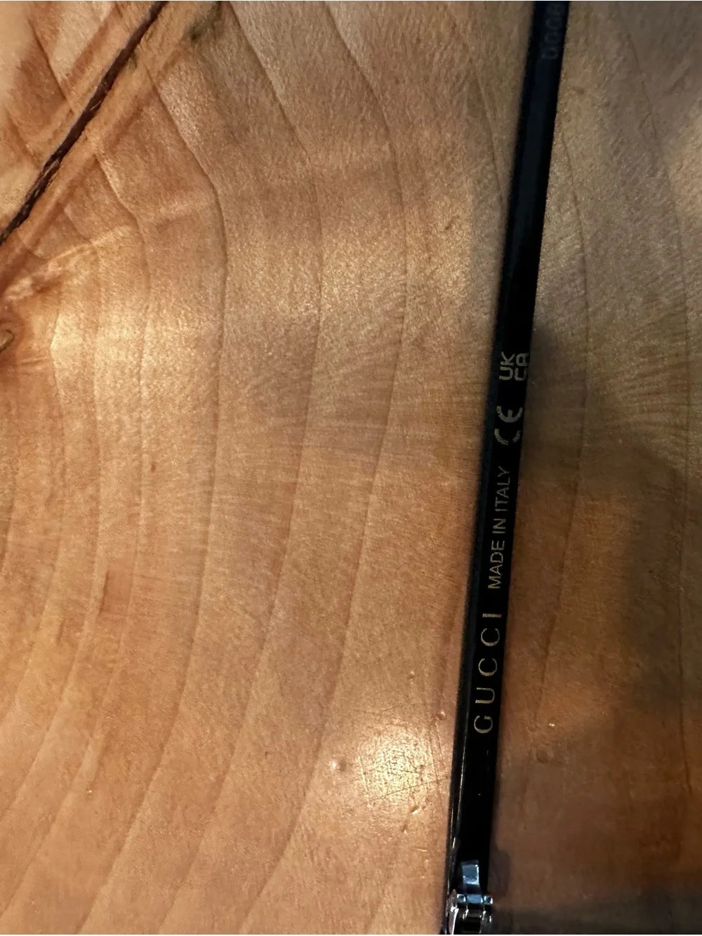 Gucci Black Gloss Square Sunglasses with Dark Lenses
